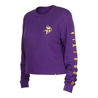 Women's New Era  Purple Minnesota Vikings Thermal Crop Long Sleeve T-Shirt