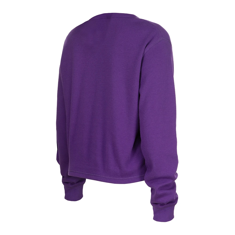 Women's New Era  Purple Minnesota Vikings Thermal Crop Long Sleeve T-Shirt