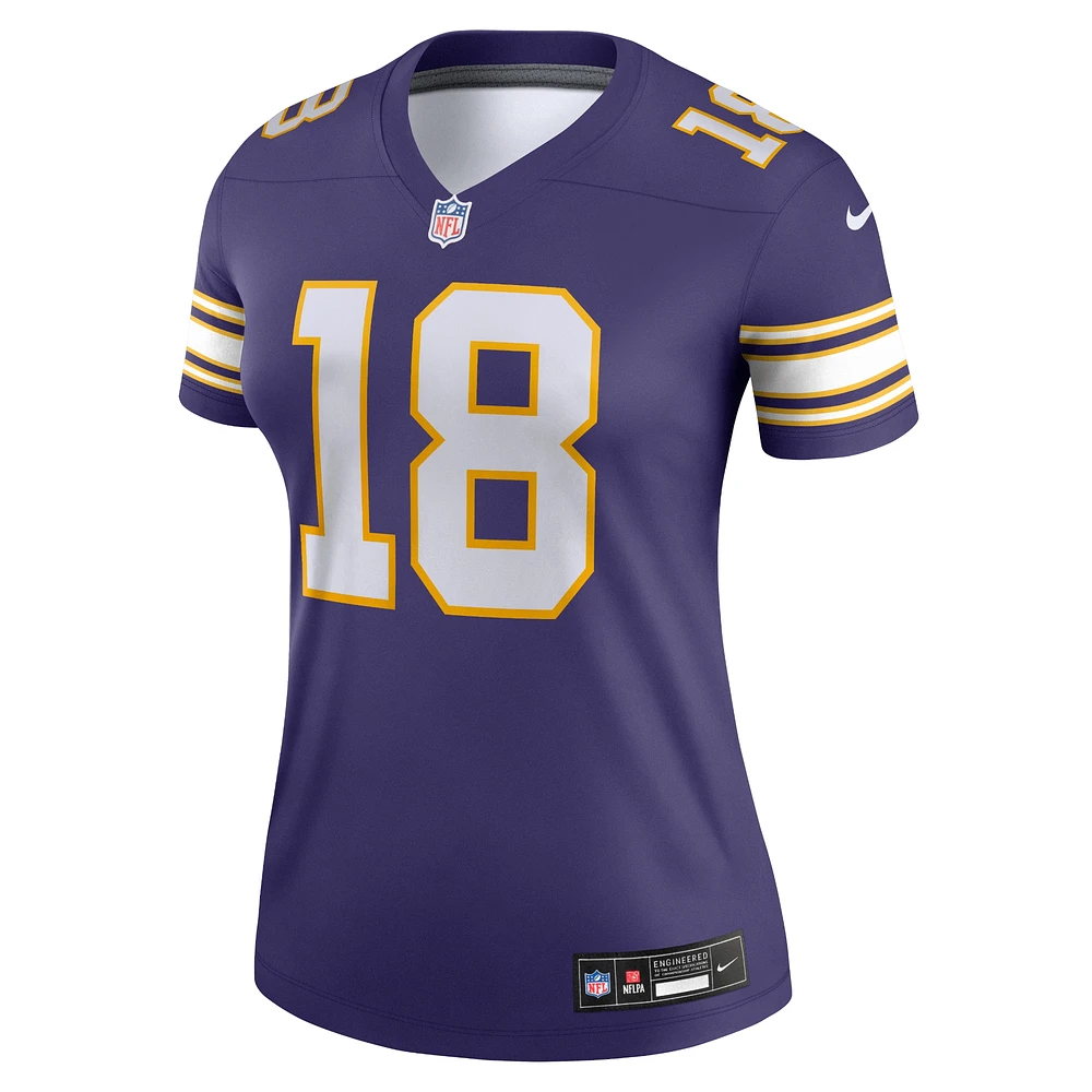 Women's Nike Justin Jefferson  Purple Minnesota Vikings Alternate Legend Player Performance Top