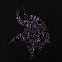 Women's Pro Standard Black Minnesota Vikings Jeweled Cropped Pullover Hoodie