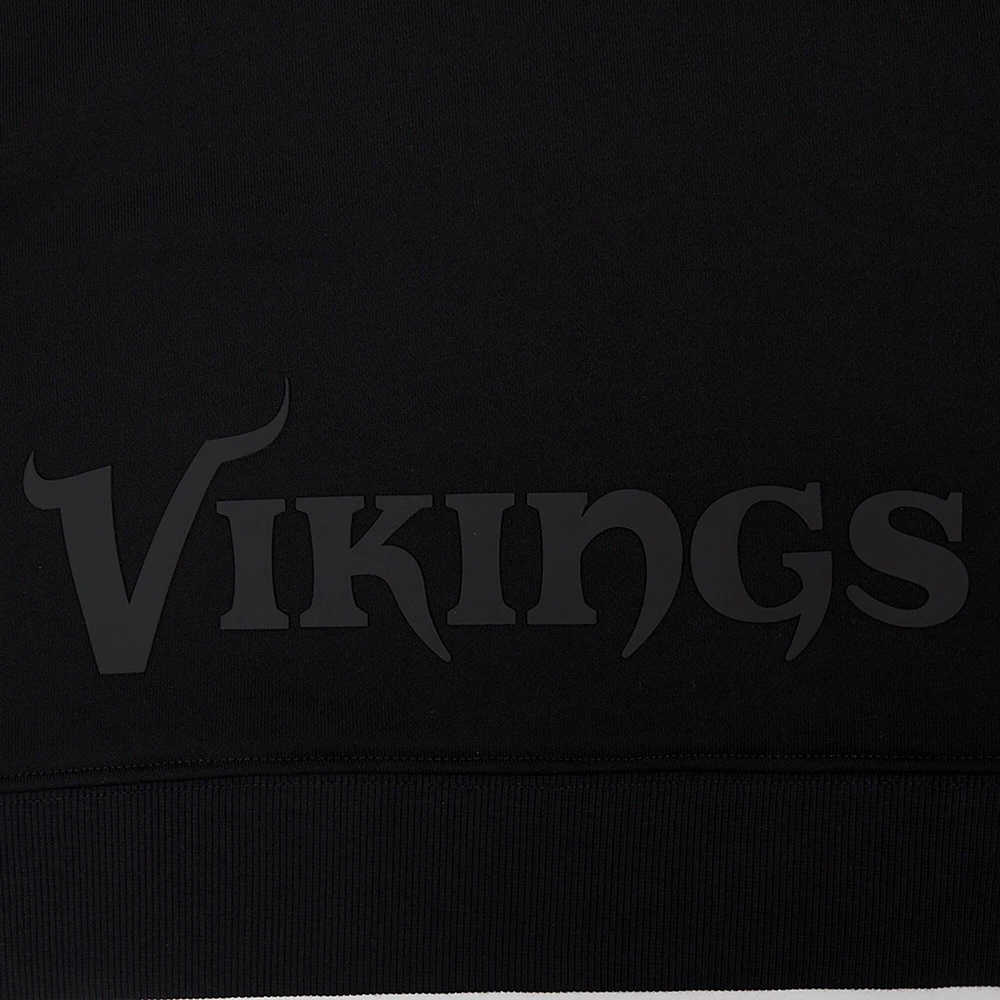 Women's Pro Standard Black Minnesota Vikings Jeweled Cropped Pullover Hoodie
