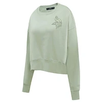Women's Pro Standard  Light Green Minnesota Vikings Neutral Pullover Sweatshirt