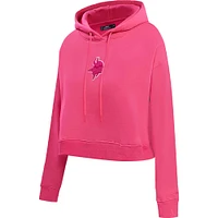 Women's Pro Standard Pink Minnesota Vikings Triple Cropped Fleece Pullover Hoodie