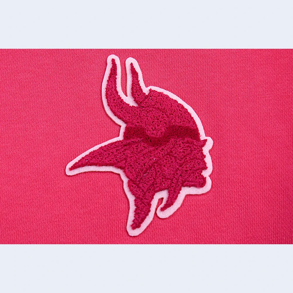Women's Pro Standard Pink Minnesota Vikings Triple Cropped Fleece Pullover Hoodie