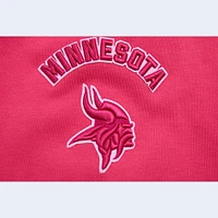 Women's Pro Standard Pink Minnesota Vikings Triple Cropped Fleece Pullover Hoodie