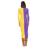 Women's STAUD Purple/Gold Minnesota Vikings Shoko Knit Button-Up Sweater Dress
