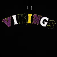 Women's The Wild Collective Black Minnesota Vikings Cropped Pullover Hoodie