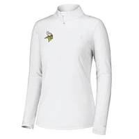 Women's Tommy Bahama White Minnesota Vikings Sport Playa Vista Quarter-Zip Jacket