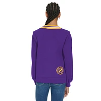 Women's Tommy Hilfiger Purple Minnesota Vikings Alice V-Neck Pullover Sweatshirt