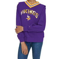 Women's Tommy Hilfiger Purple Minnesota Vikings Alice V-Neck Pullover Sweatshirt