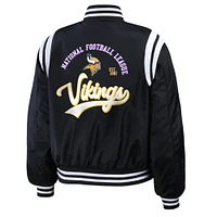 Women's WEAR by Erin Andrews  Black Minnesota Vikings Full-Snap Bomber Jacket
