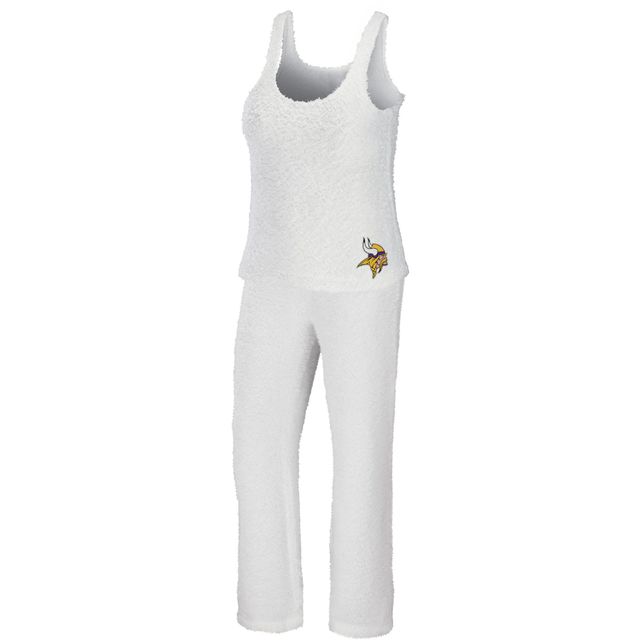 WEAR by Erin Andrews Crème Minnesota Vikings Ensemble débardeur et pantalon confortable à encolure dégagée grande taille pour femmes