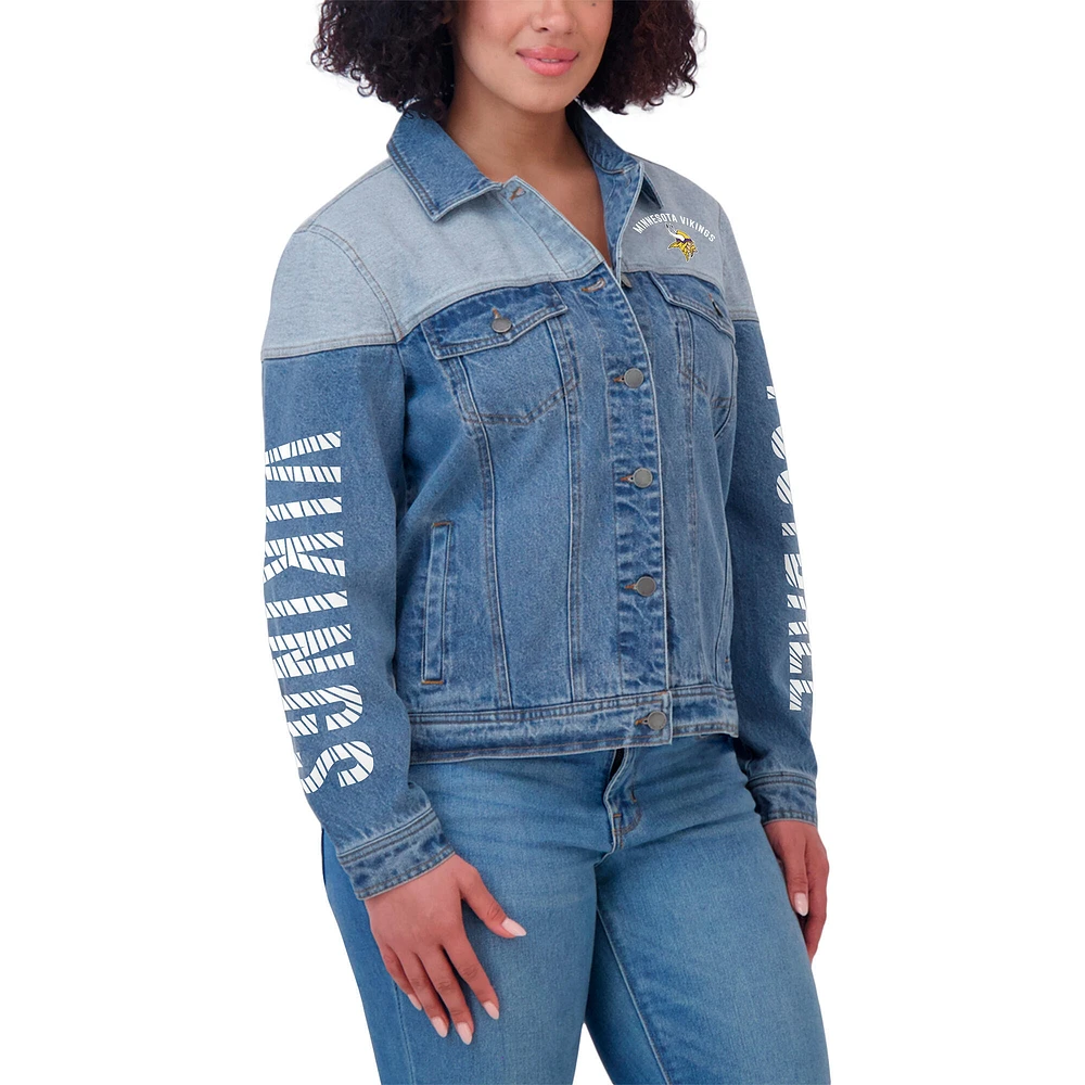 Women's WEAR by Erin Andrews  Minnesota Vikings Full-Button Denim Jacket