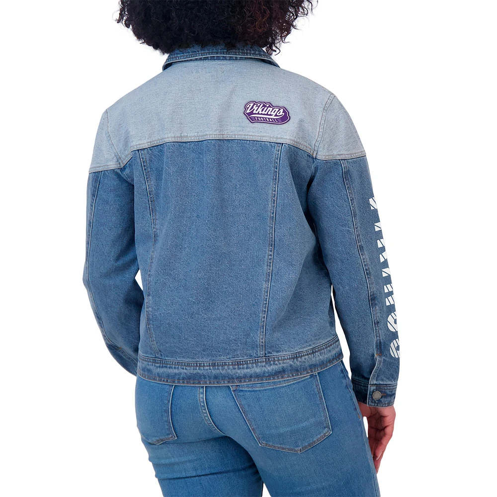 Women's WEAR by Erin Andrews  Minnesota Vikings Full-Button Denim Jacket