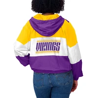 Women's WEAR by Erin Andrews  Purple Minnesota Vikings Color Block Full-Zip Windbreaker Jacket