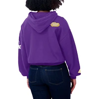 Women's WEAR by Erin Andrews Purple Minnesota Vikings Patch Quarter-Zip Pullover Hoodie