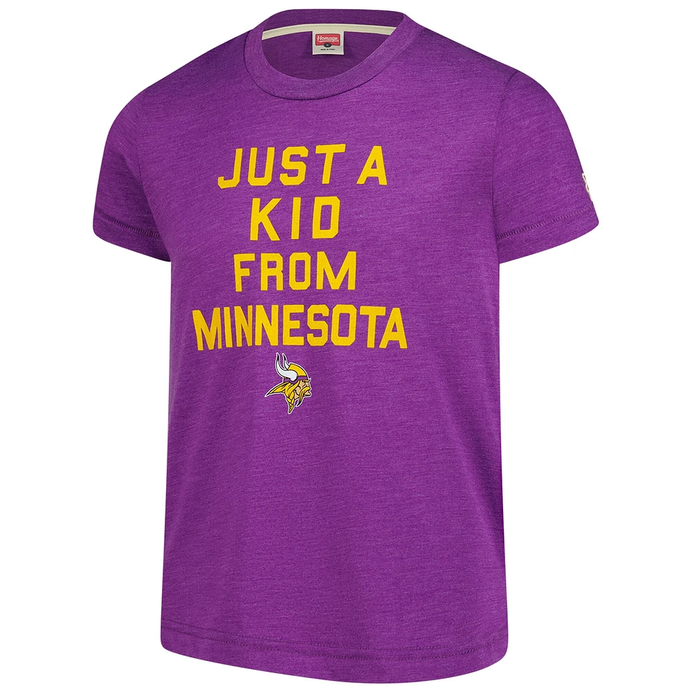 Youth Homage  Purple Minnesota Vikings Just a Kid Tri-Blend T-Shirt