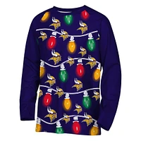Youth Minnesota Vikings Two-Piece Garland Holiday Long Sleeve Pajama Set