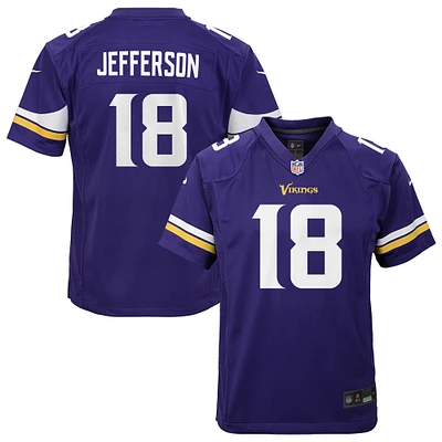 Maillot de match Nike Justin Jefferson violet des Minnesota Vikings pour jeunes