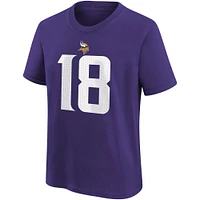 Youth Nike Justin Jefferson Purple Minnesota Vikings Player Name & Number T-Shirt