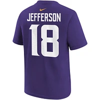 Youth Nike Justin Jefferson Purple Minnesota Vikings Player Name & Number T-Shirt