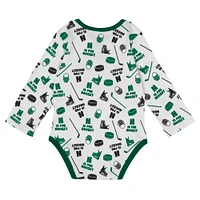 Infant White Minnesota Wild Quick Learner Long Sleeve Bodysuit