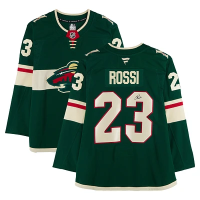 Maillot premium vert dédicacé par Marco Rossi du Minnesota Wild