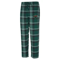 Men's Concepts Sport Green/Black Minnesota Wild Region Flannel Sleep Pants