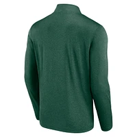 Men's  Dark Heather Green Minnesota Wild Head-to-Head Raglan Quarter-Zip Top