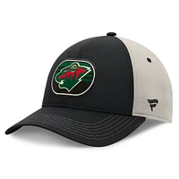 Men's  Fanatics  Black/Gray Minnesota Wild 2025 Stanley Cup Playoffs Locker Room Trucker Adjustable Hat