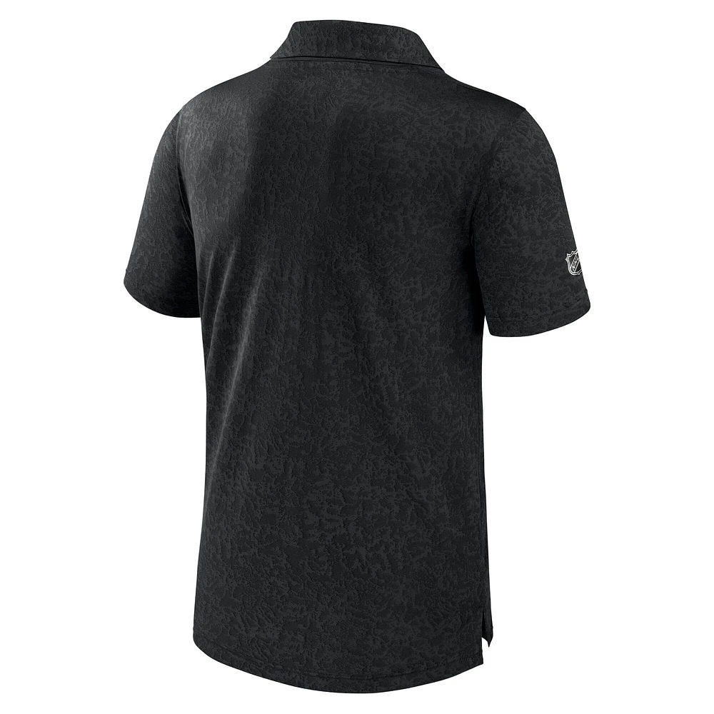 Men's Fanatics  Black Minnesota Wild Authentic Pro Jacquard Polo