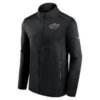 Men's Fanatics Black Minnesota Wild Authentic Pro Rink Fleece Full-Zip Jacket