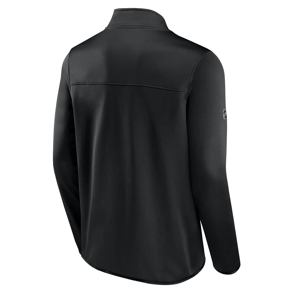 Men's Fanatics Black Minnesota Wild Authentic Pro Rink Fleece Full-Zip Jacket