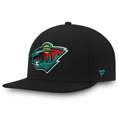 V110793 Wild BLK EX 25 NHL Casquette ajustée avec logo de base 1179-BLK-2AP-ATS #5