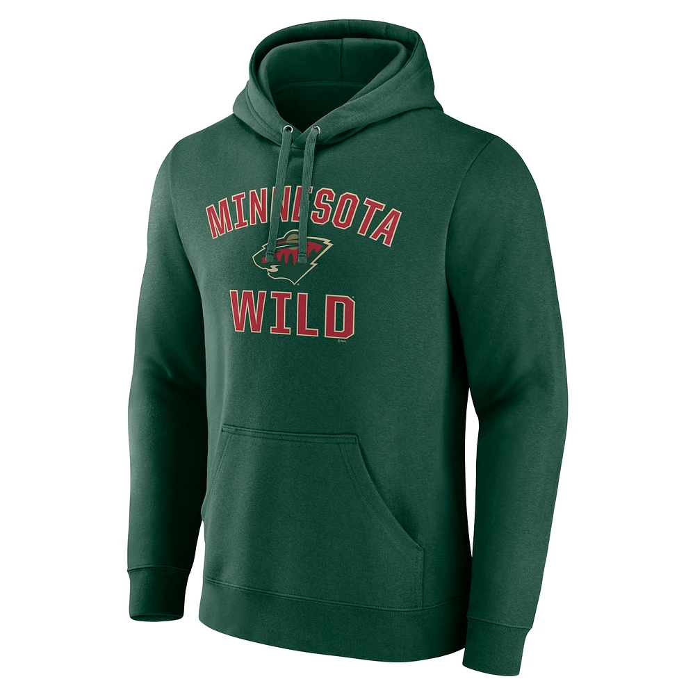 Sweat à capuche vert Fanatics pour homme Minnesota Wild Victory Arch