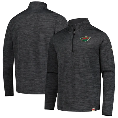Pull léger à glissière quart de tour Fanatics Heather Charcoal Minnesota Wild Authentic Pro pour homme