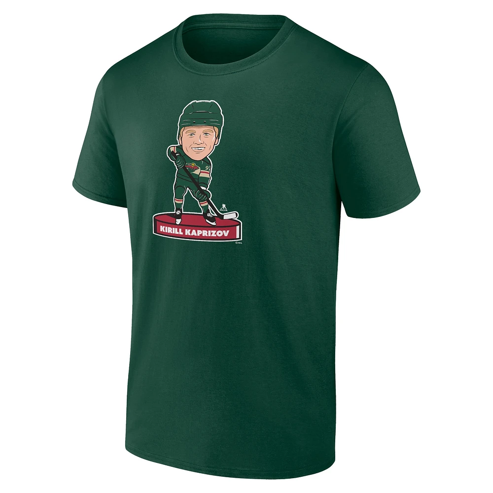 Men's Fanatics Kirill Kaprizov Green Minnesota Wild Player Bobblehead T-Shirt