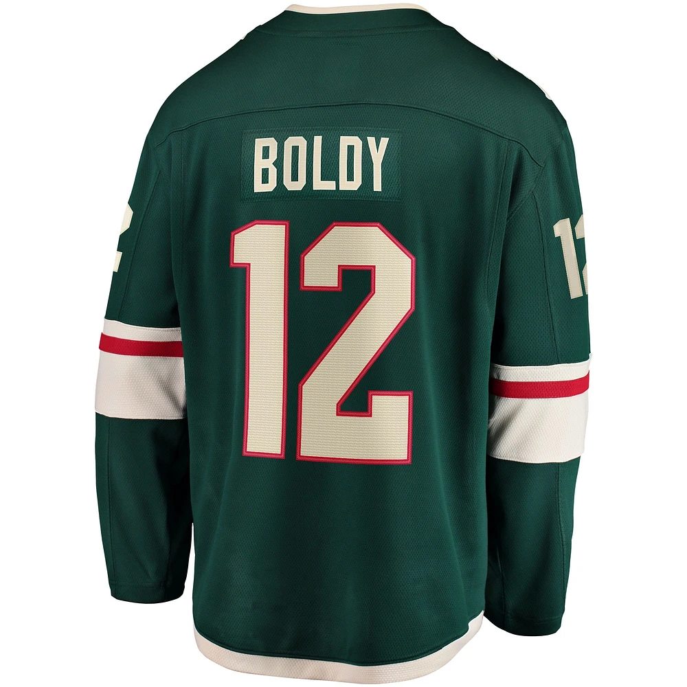 Men's Fanatics Matthew Boldy Green Minnesota Wild Home Breakaway Player Jersey