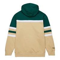 Men's Mitchell & Ness Cream/Green Minnesota Wild Head Coach Pullover Hoodie