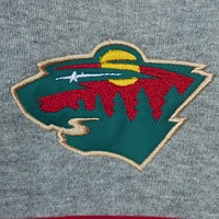 Men's Mitchell & Ness Green/Gray Minnesota Wild Head Coach Pullover Hoodie