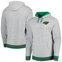 Men's Mitchell & Ness  Heather Gray Minnesota Wild Classic French Terry Pullover Hoodie