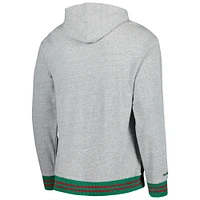 Men's Mitchell & Ness  Heather Gray Minnesota Wild Classic French Terry Pullover Hoodie