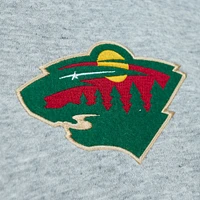Men's Mitchell & Ness  Heather Gray Minnesota Wild Classic French Terry Pullover Hoodie