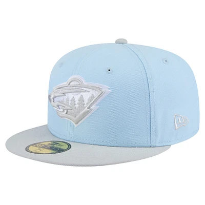 Casquette ajustée bicolore 59FIFTY bleu clair/gris Minnesota Wild Color Pack pour homme New Era