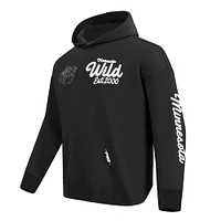 Men's Pro Standard  Black Minnesota Wild Paint the City Pullover Hoodie