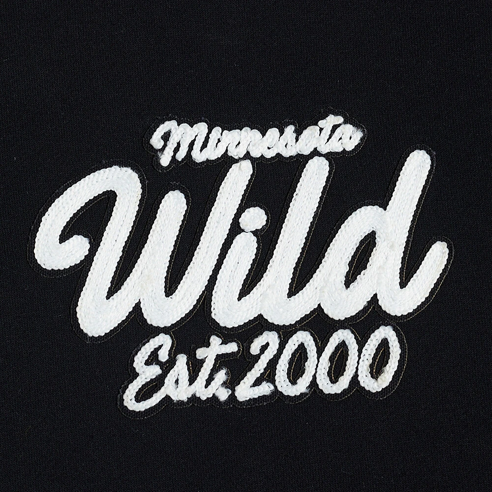 Men's Pro Standard  Black Minnesota Wild Paint the City Pullover Hoodie