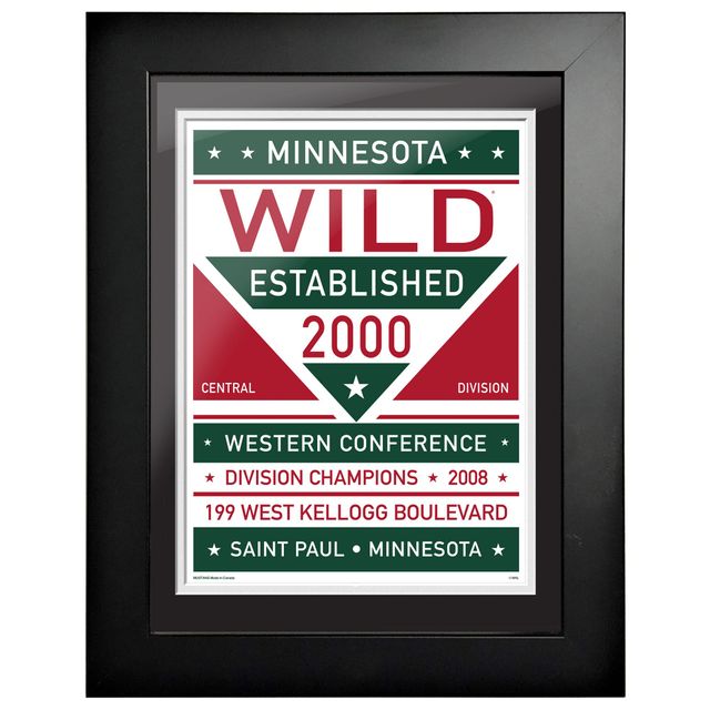 Minnesota Wild - Illustration encadrée double ton de 12 `` x 16 ''