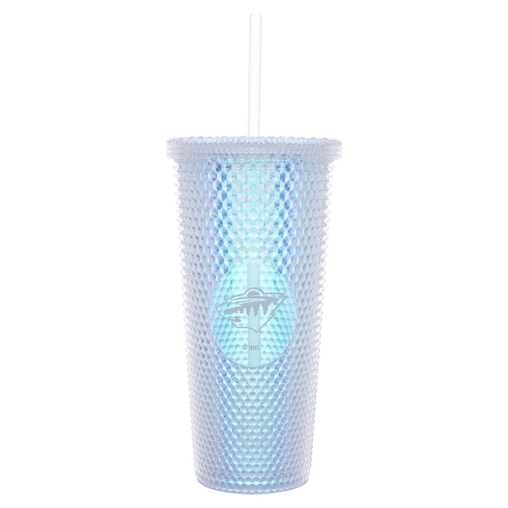 Sauvage du Minnesota 24oz. Gobelet de voyage clouté irisé avec paille