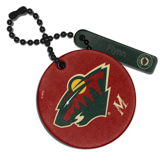 Étiquette de sac rectangulaire en cuir rouge Minnesota Wild personnalisée