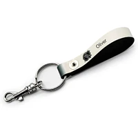 White Minnesota Wild Personalized Leather Loop Keychain